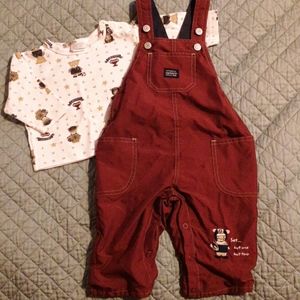 Carter's overalls set with football theme